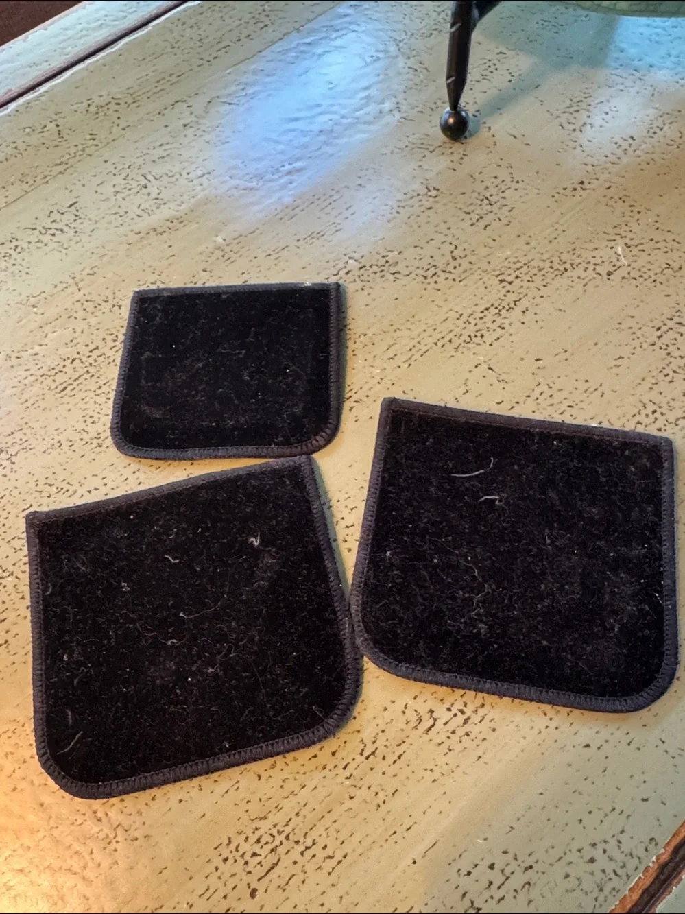 3 like new CHANEL Black Velvet Phone Pocket Pouches Trio